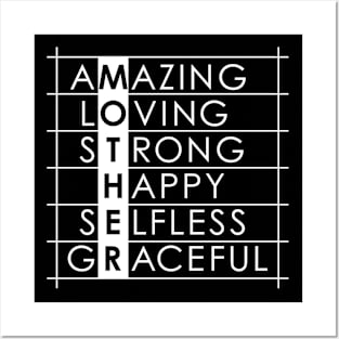 amazing loving strong happy selfless graceful mothers day Posters and Art